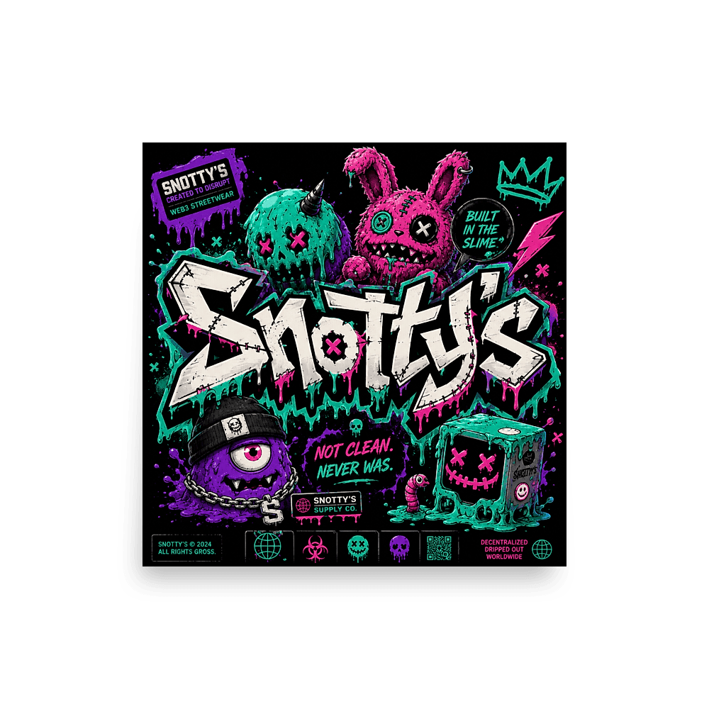 Matte wall poster of the Built In The Slime crew graffiti print