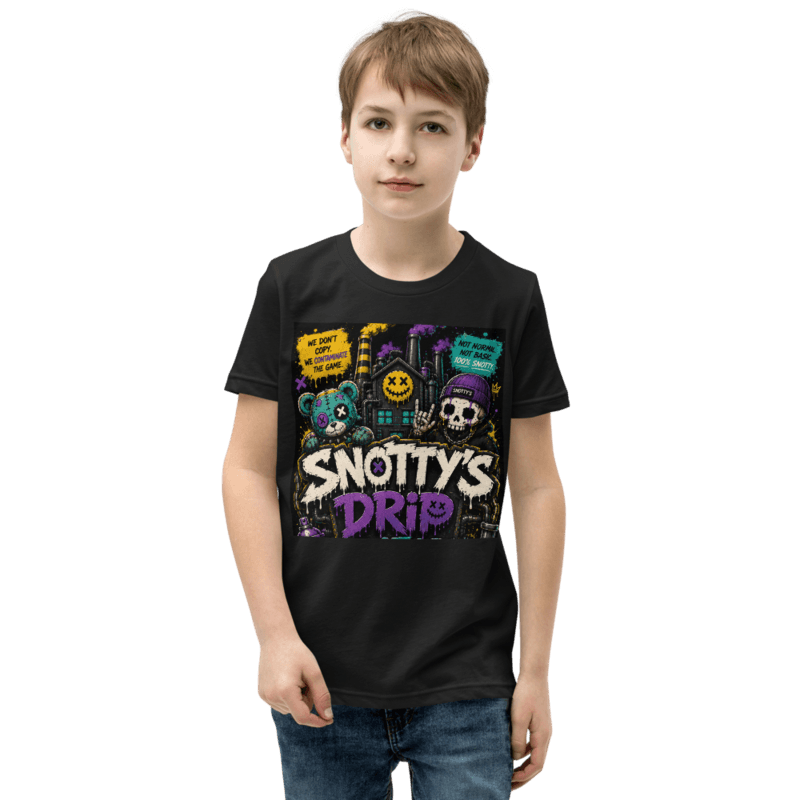 Black youth tee with the Contaminate The Game print